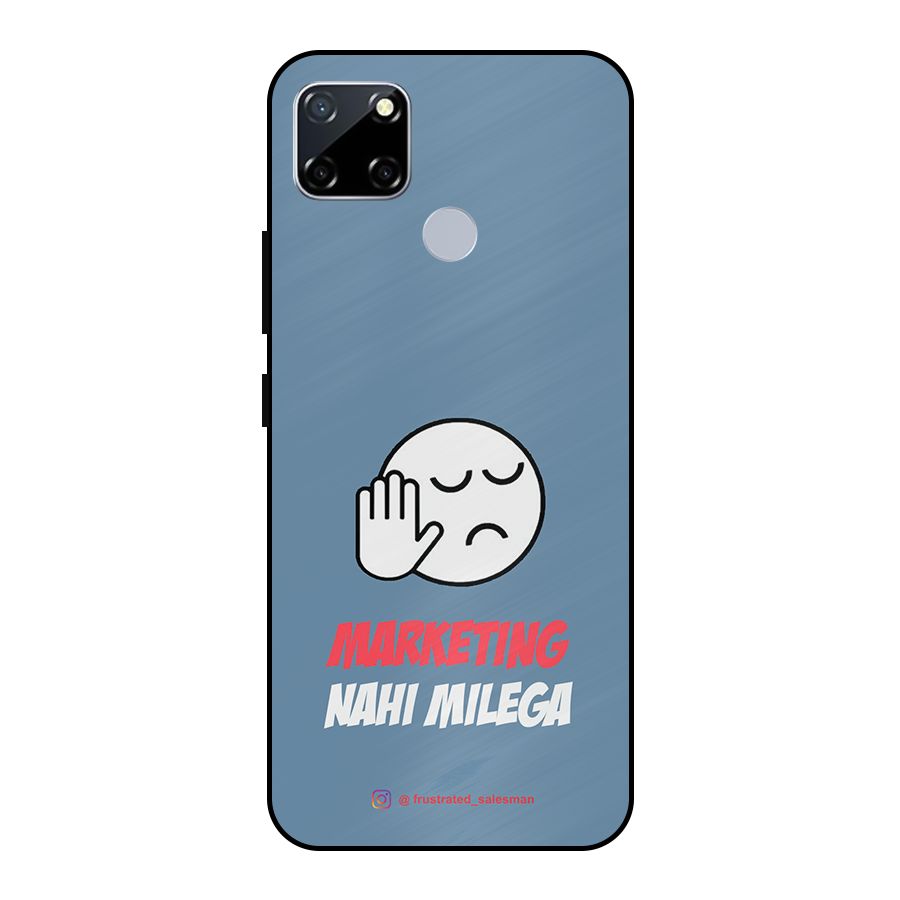 Marketing Nahi Milega SteelBlue Metal Back Case for Realme Narzo 20