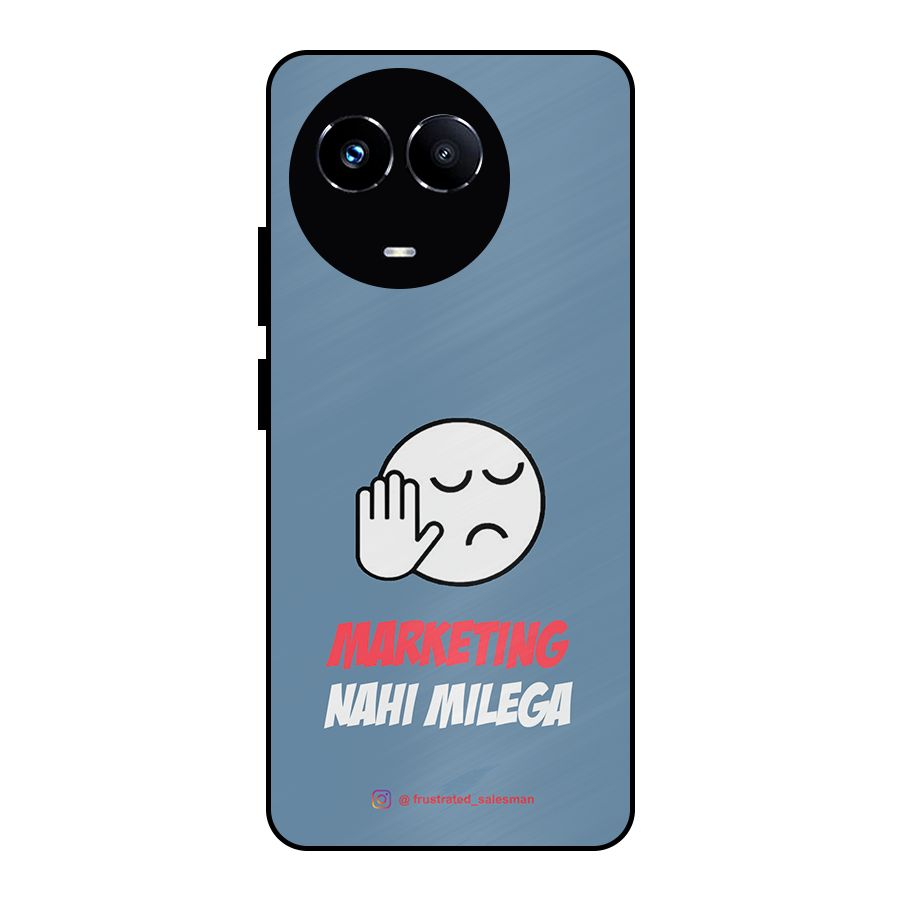Marketing Nahi Milega SteelBlue Metal Back Case for Realme Narzo 60X