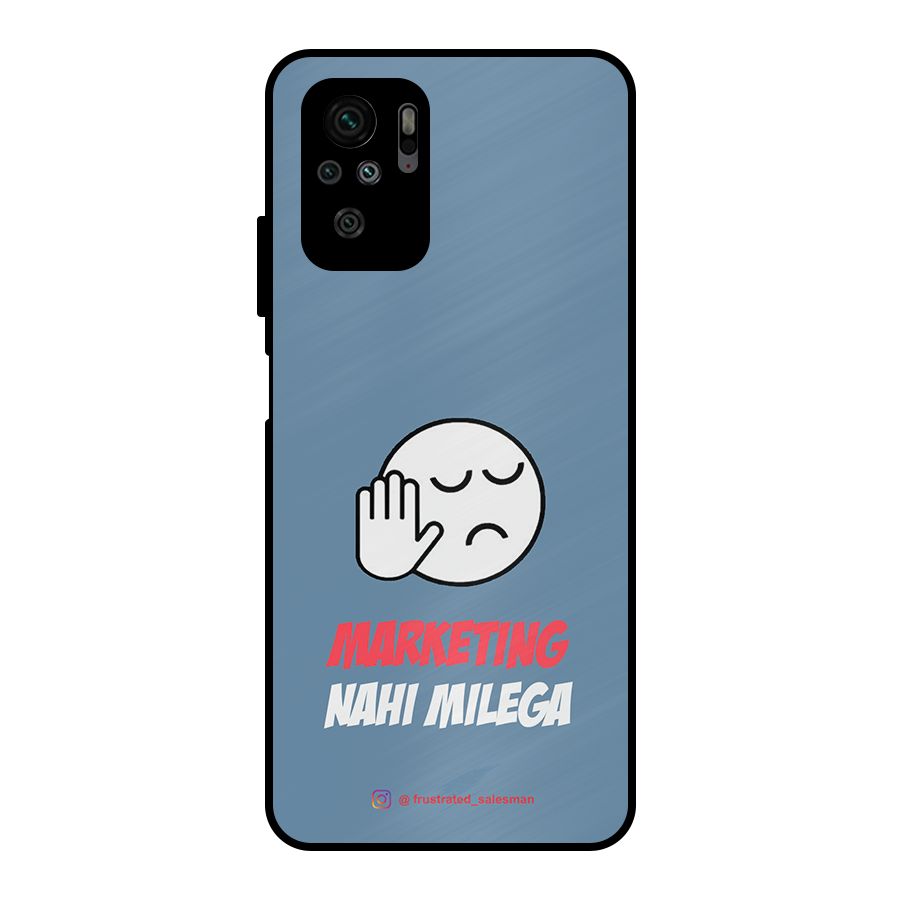 Marketing Nahi Milega SteelBlue Metal Back Case for Redmi Note 10S
