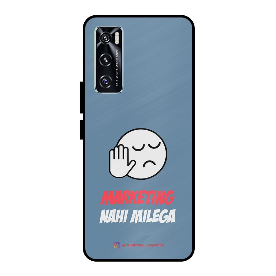 Marketing Nahi Milega SteelBlue Metal Back Case for Vivo V20 SE