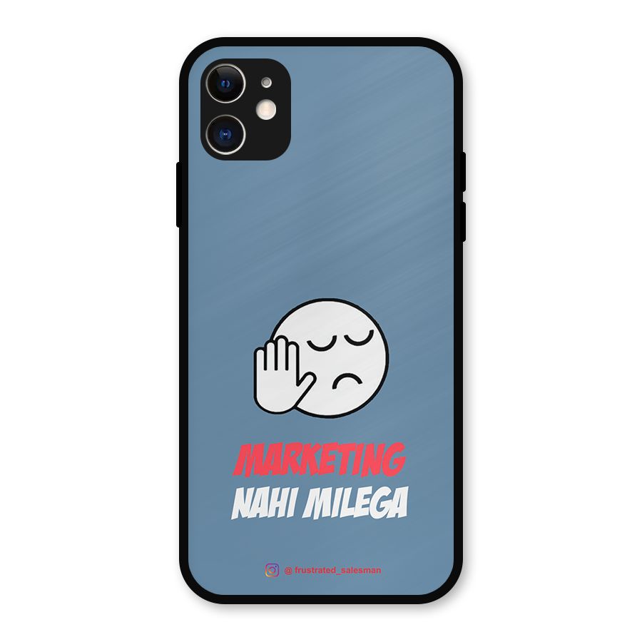 Marketing Nahi Milega SteelBlue Metal Back Case for iPhone 11