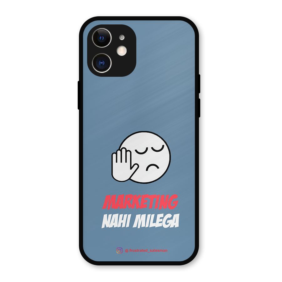 Marketing Nahi Milega SteelBlue Metal Back Case for iPhone 12