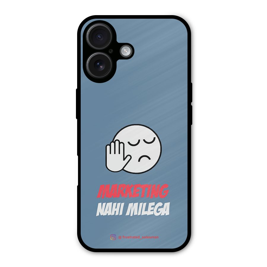 Marketing Nahi Milega SteelBlue Metal Back Case for iPhone 16