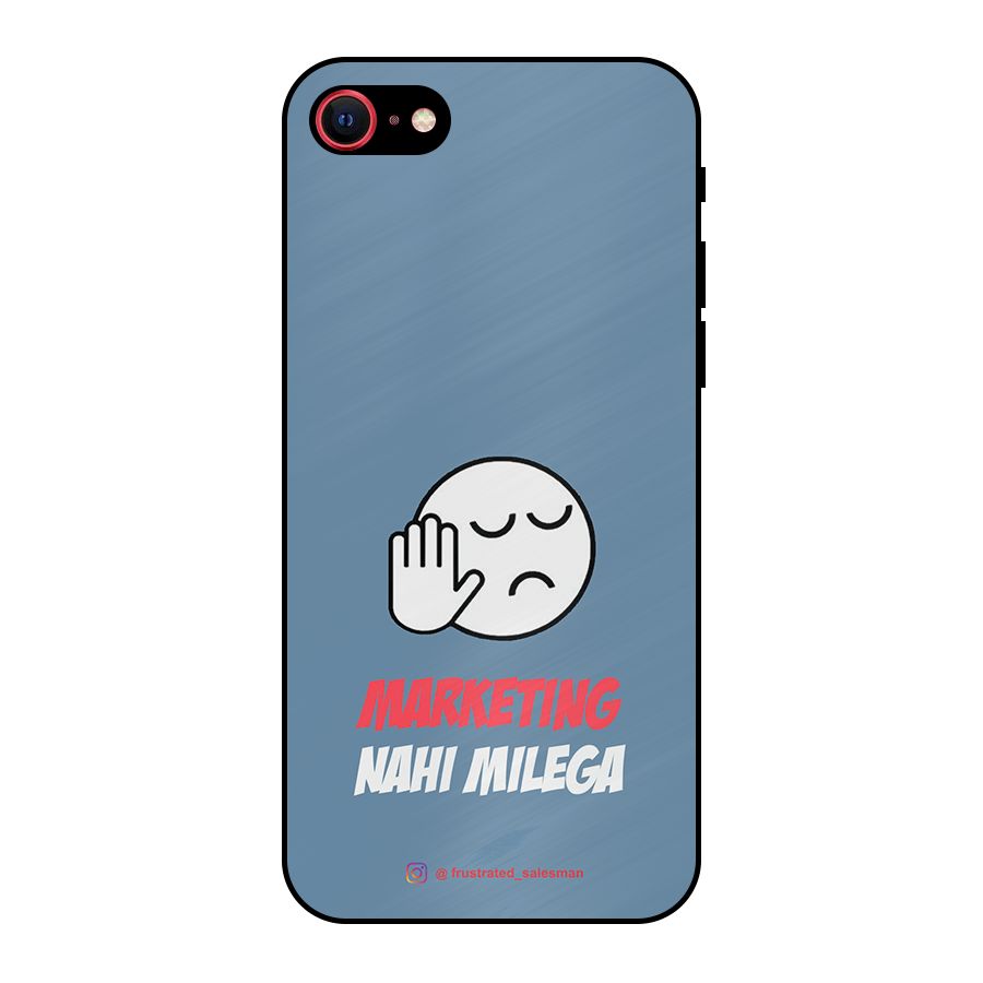Marketing Nahi Milega SteelBlue Metal Back Case for iPhone 7
