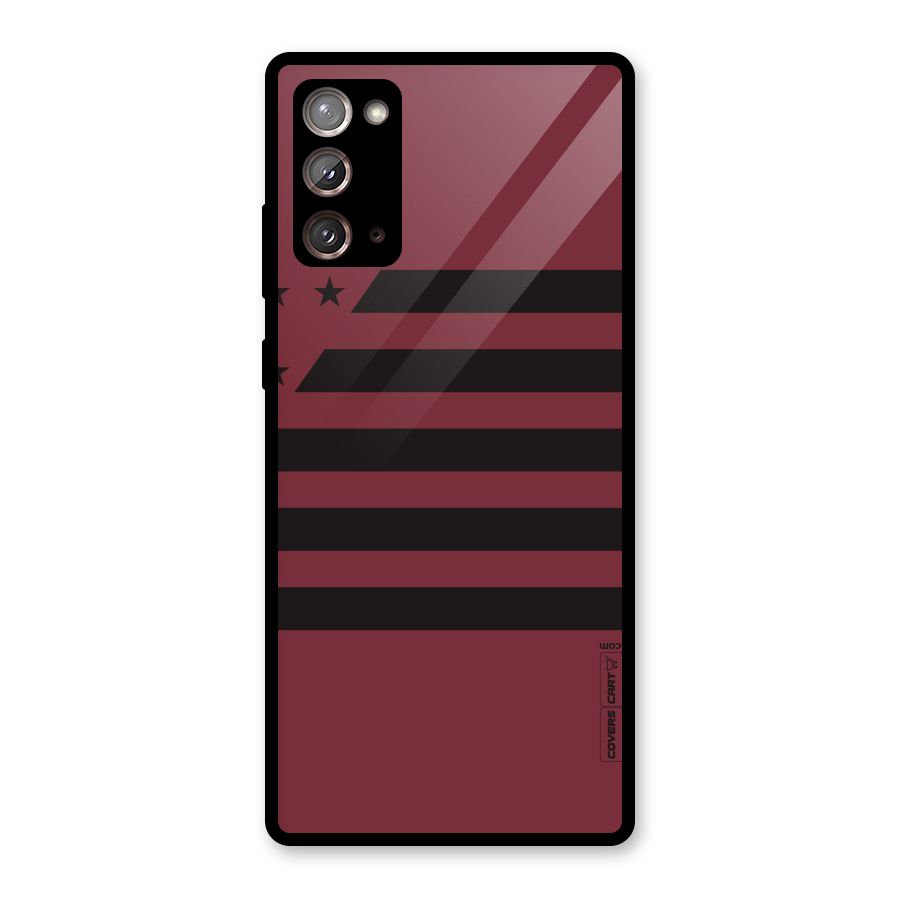 Maroon Star Striped Glass Back Case for Galaxy Note 20