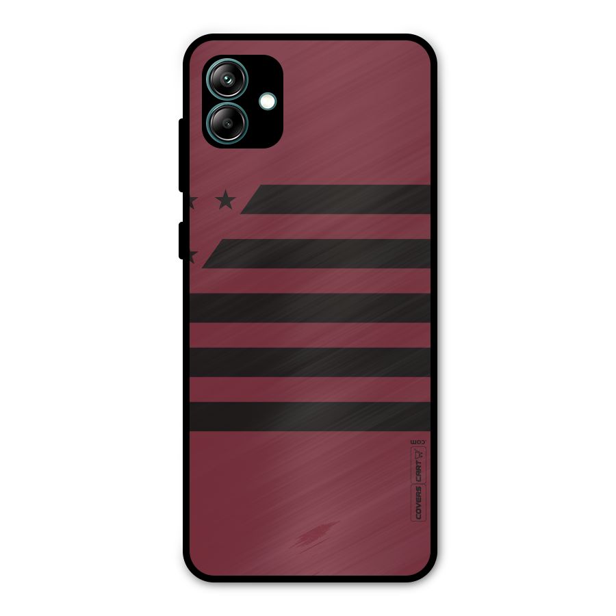Maroon Star Striped Metal Back Case for Galaxy A04