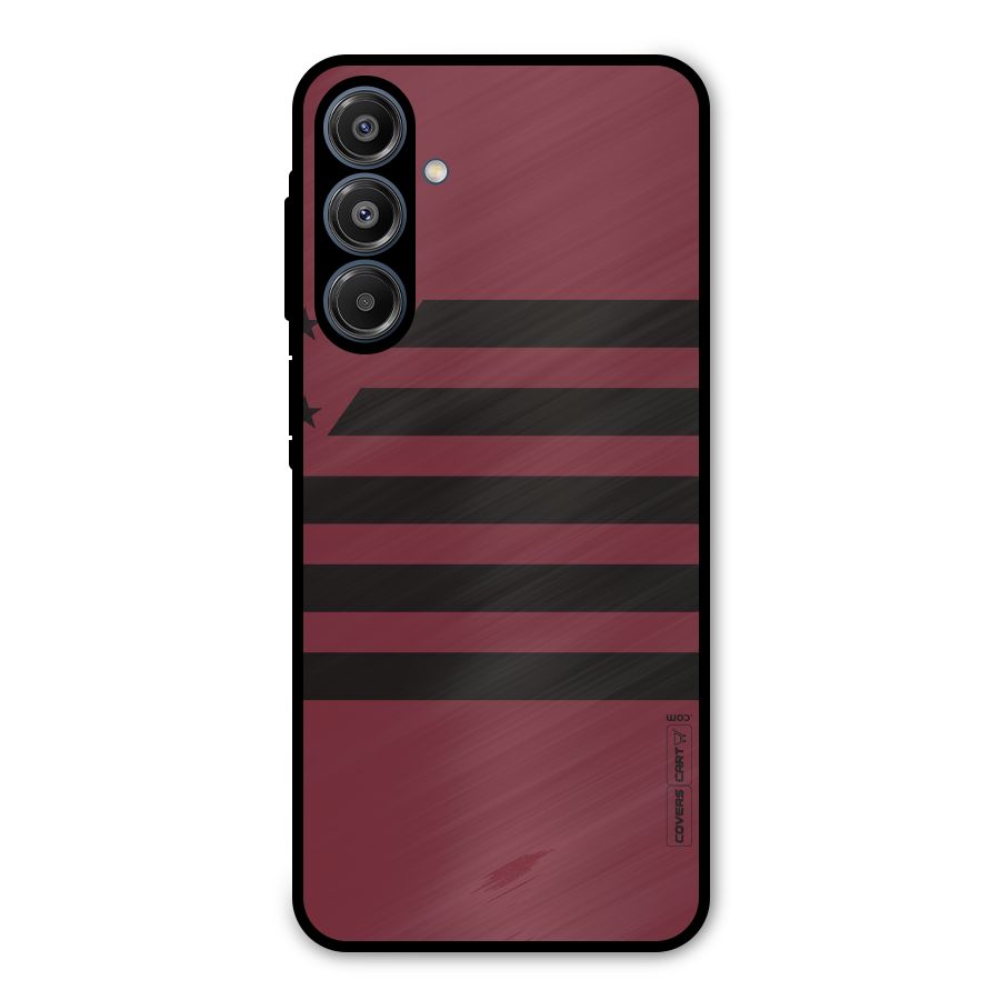 Maroon Star Striped Metal Back Case for Galaxy A16 5G