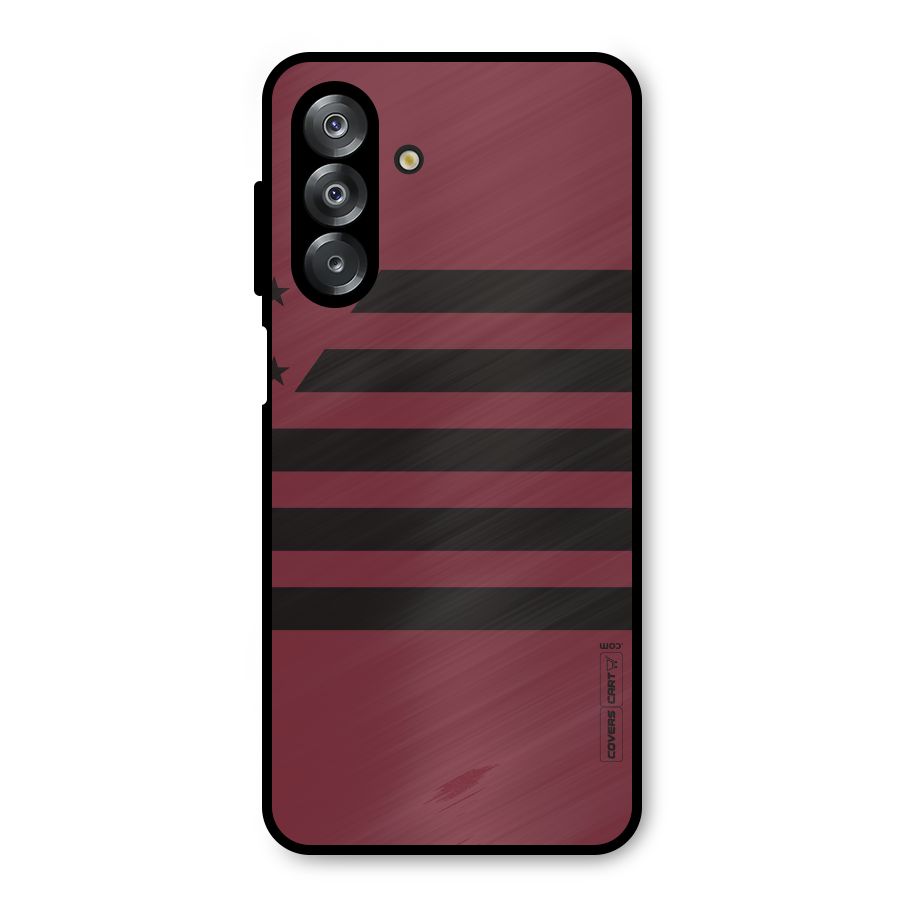 Maroon Star Striped Metal Back Case for Galaxy A26