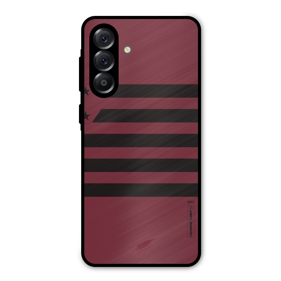 Maroon Star Striped Metal Back Case for Galaxy A36