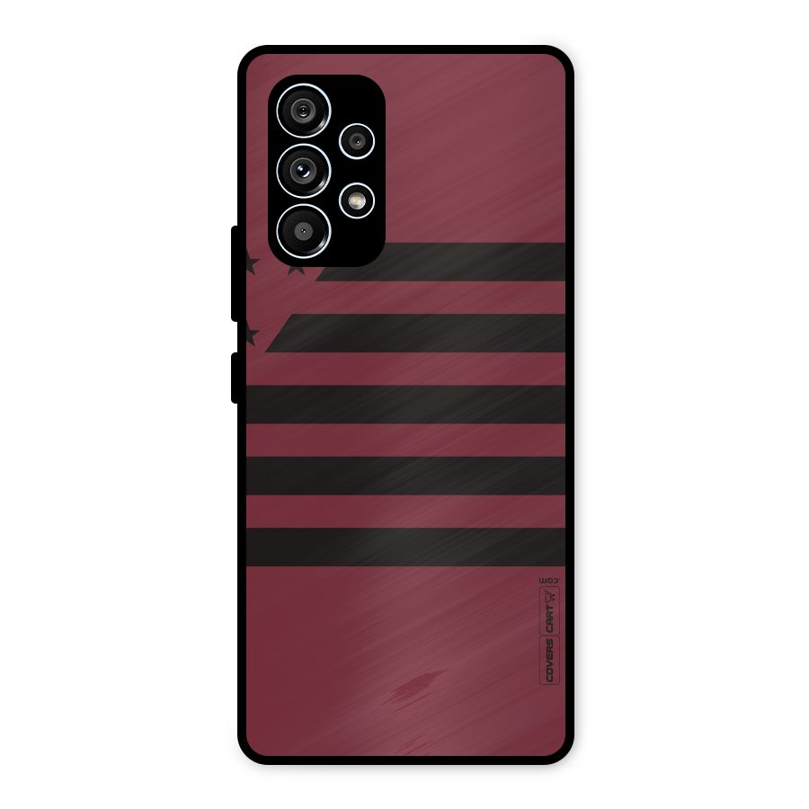 Maroon Star Striped Metal Back Case for Galaxy A53 5G