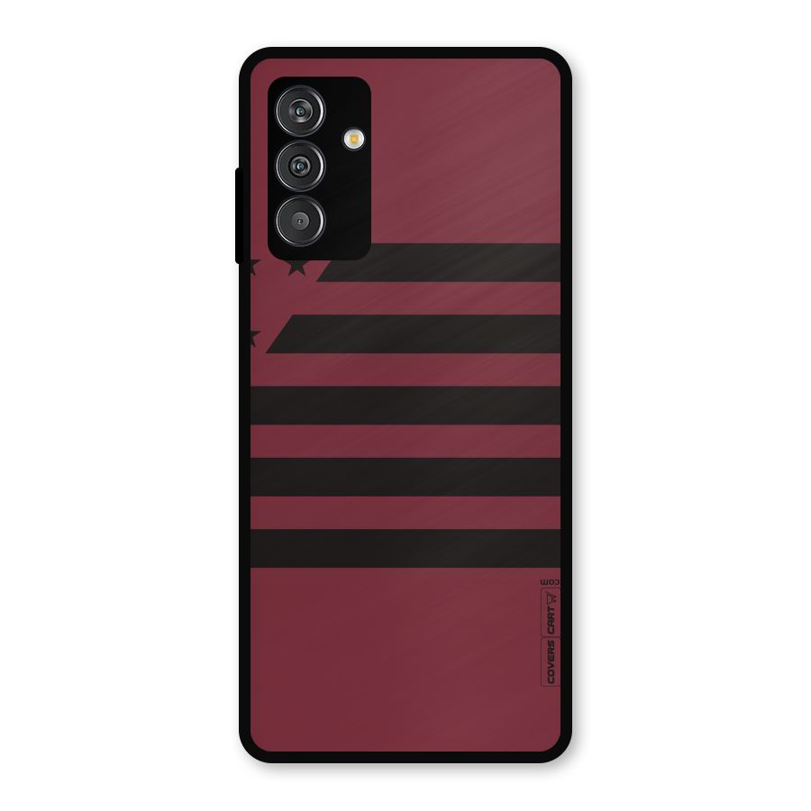 Maroon Star Striped Metal Back Case for Galaxy F13