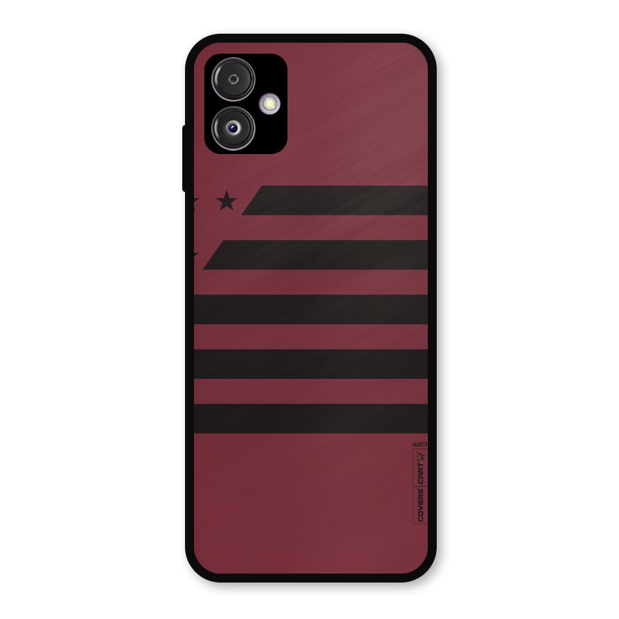 Maroon Star Striped Metal Back Case for Galaxy F14
