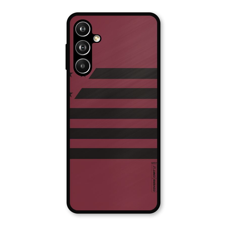 Maroon Star Striped Metal Back Case for Galaxy F54