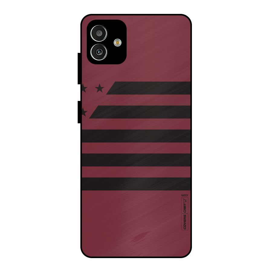 Maroon Star Striped Metal Back Case for Galaxy M13 5G