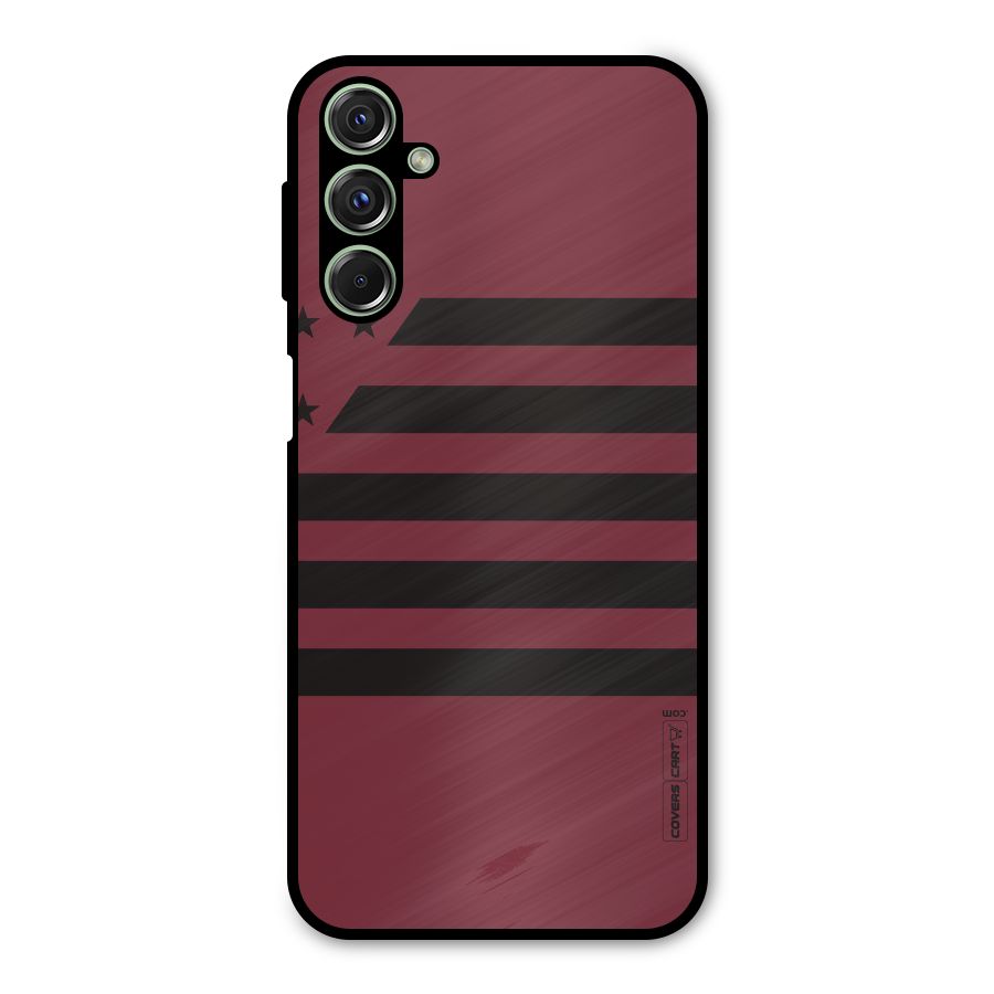 Maroon Star Striped Metal Back Case for Galaxy M34