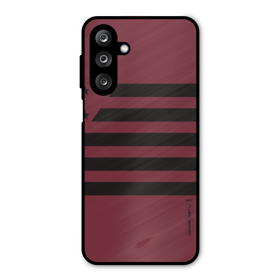 Maroon Star Striped Metal Back Case for Galaxy M36