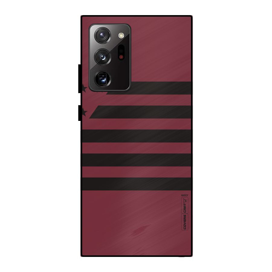Maroon Star Striped Metal Back Case for Galaxy Note 20 Ultra