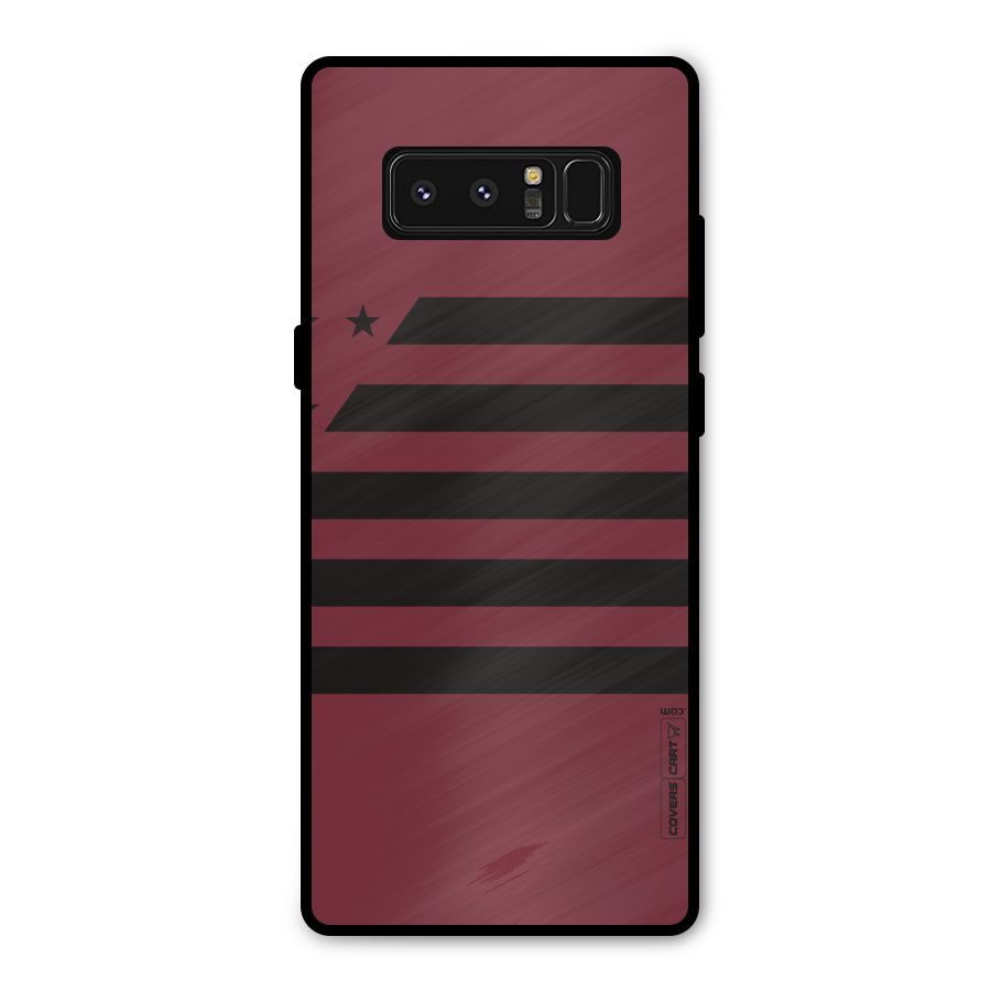 Maroon Star Striped Metal Back Case for Galaxy Note 8