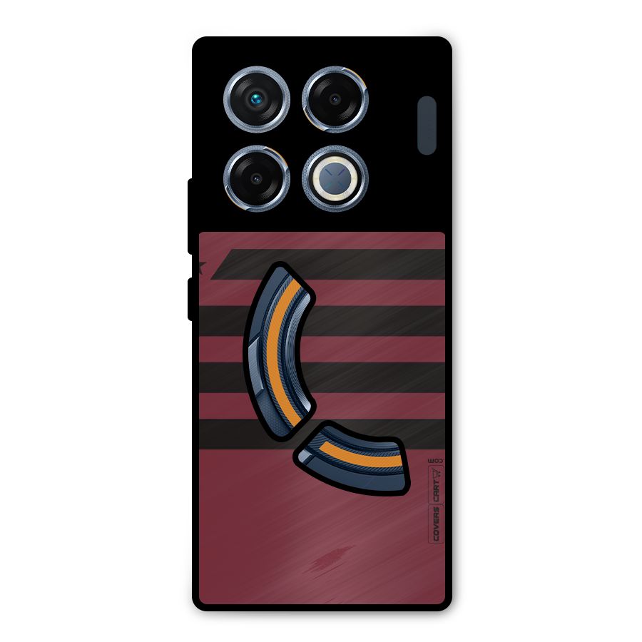Maroon Star Striped Metal Back Case for Infinix GT 20 Pro