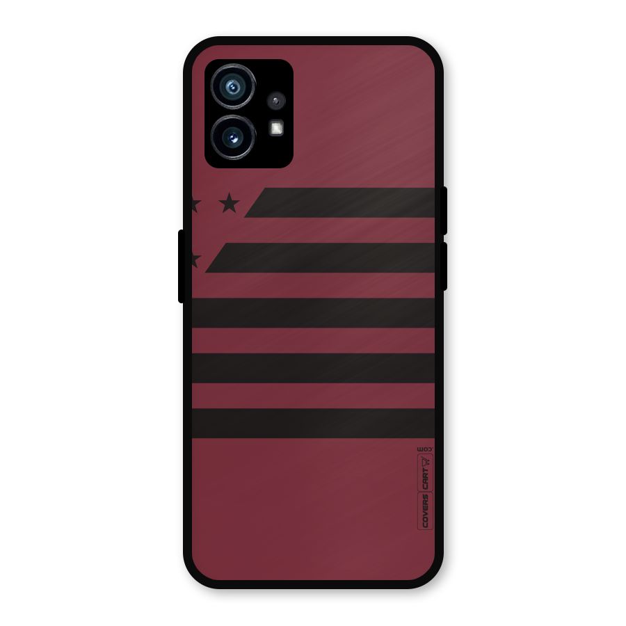 Maroon Star Striped Metal Back Case for Nothing Phone 1
