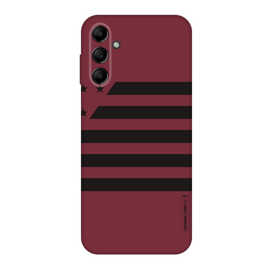 Maroon Star Striped Original Polycarbonate Back Case for Galaxy A14 5G