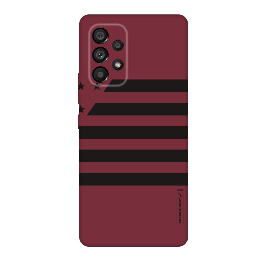 Maroon Star Striped Original Polycarbonate Back Case for Galaxy A53 5G