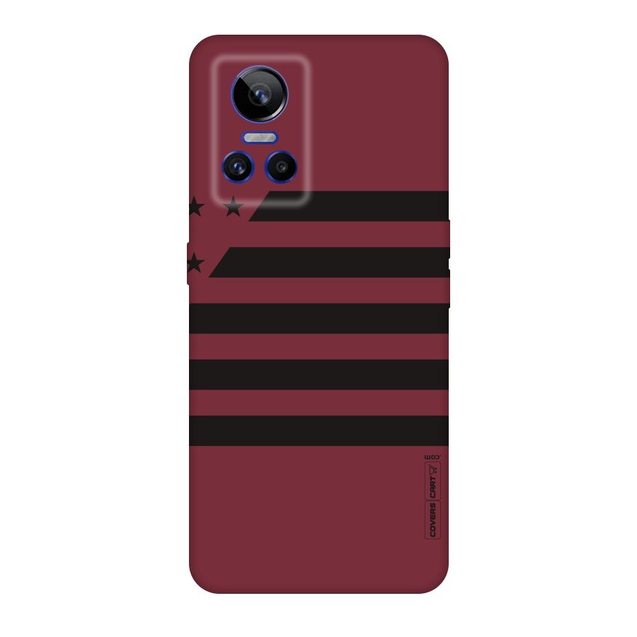 Maroon Star Striped Original Polycarbonate Back Case for Realme GT Neo 3