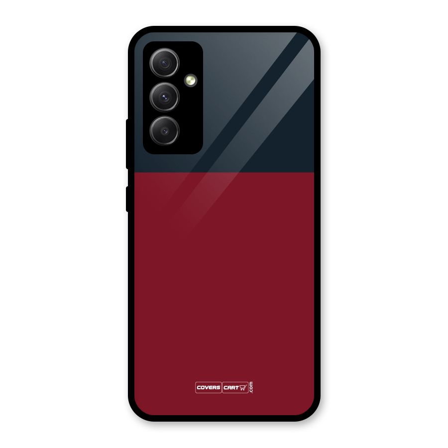 Maroon and Navy Blue Glass Back Case for Galaxy A34