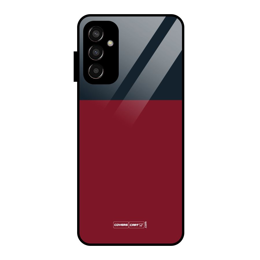 Maroon and Navy Blue Glass Back Case for Galaxy F13