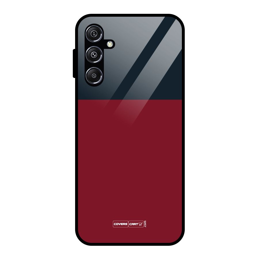 Maroon and Navy Blue Glass Back Case for Galaxy M34 5G