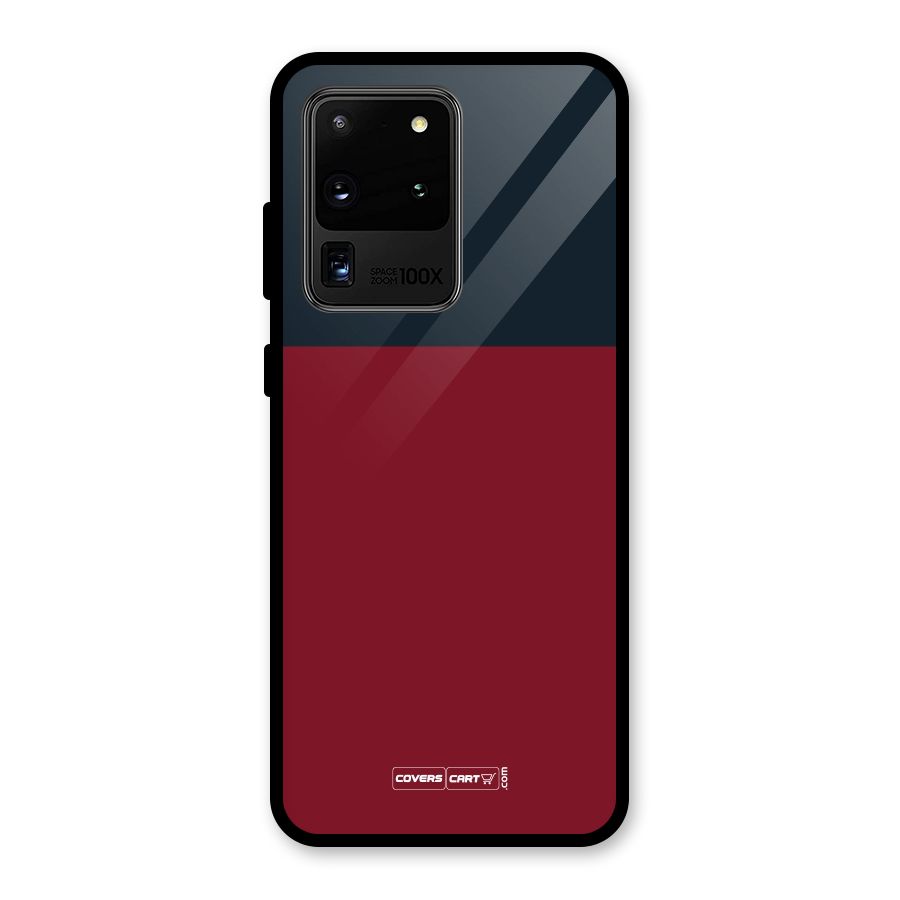 Maroon and Navy Blue Glass Back Case for Galaxy S20 Ultra