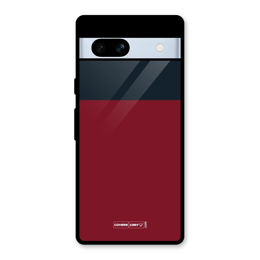Maroon and Navy Blue Glass Back Case for Google Pixel 7a