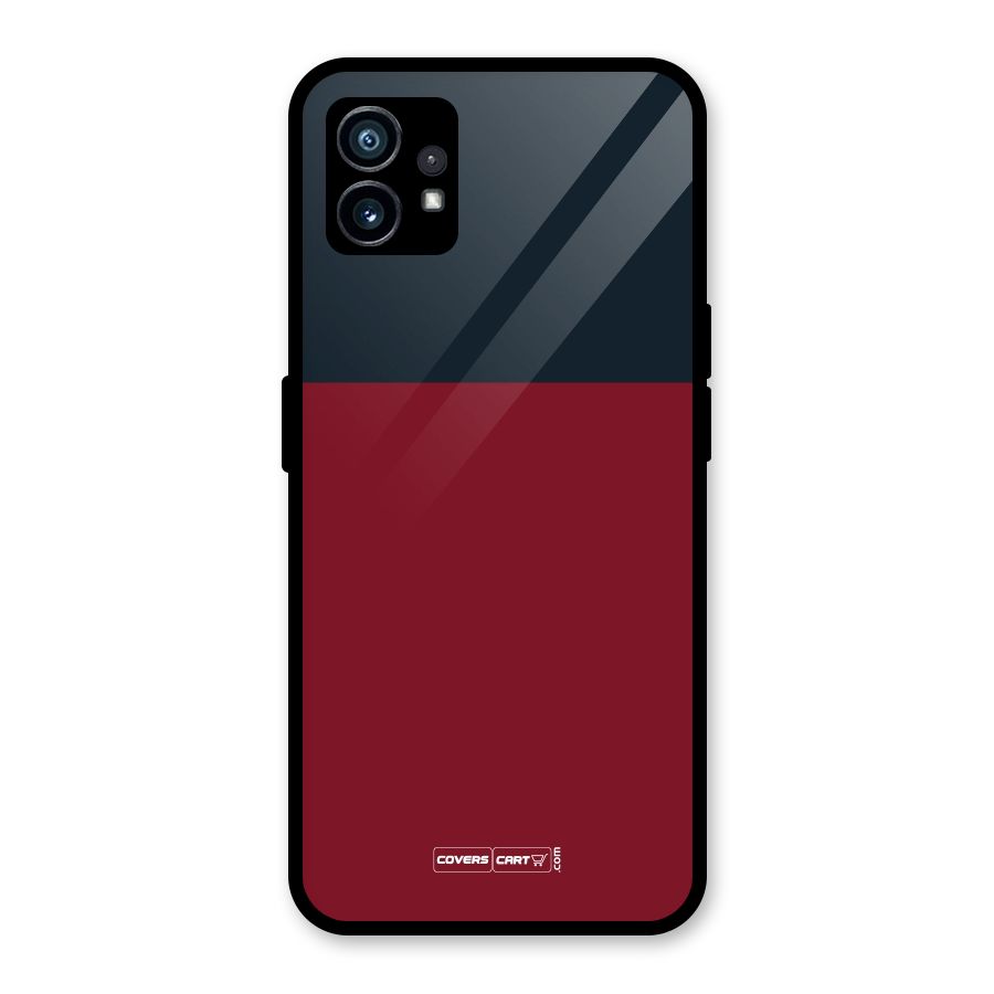 Maroon and Navy Blue Glass Back Case for Nothing Phone 1