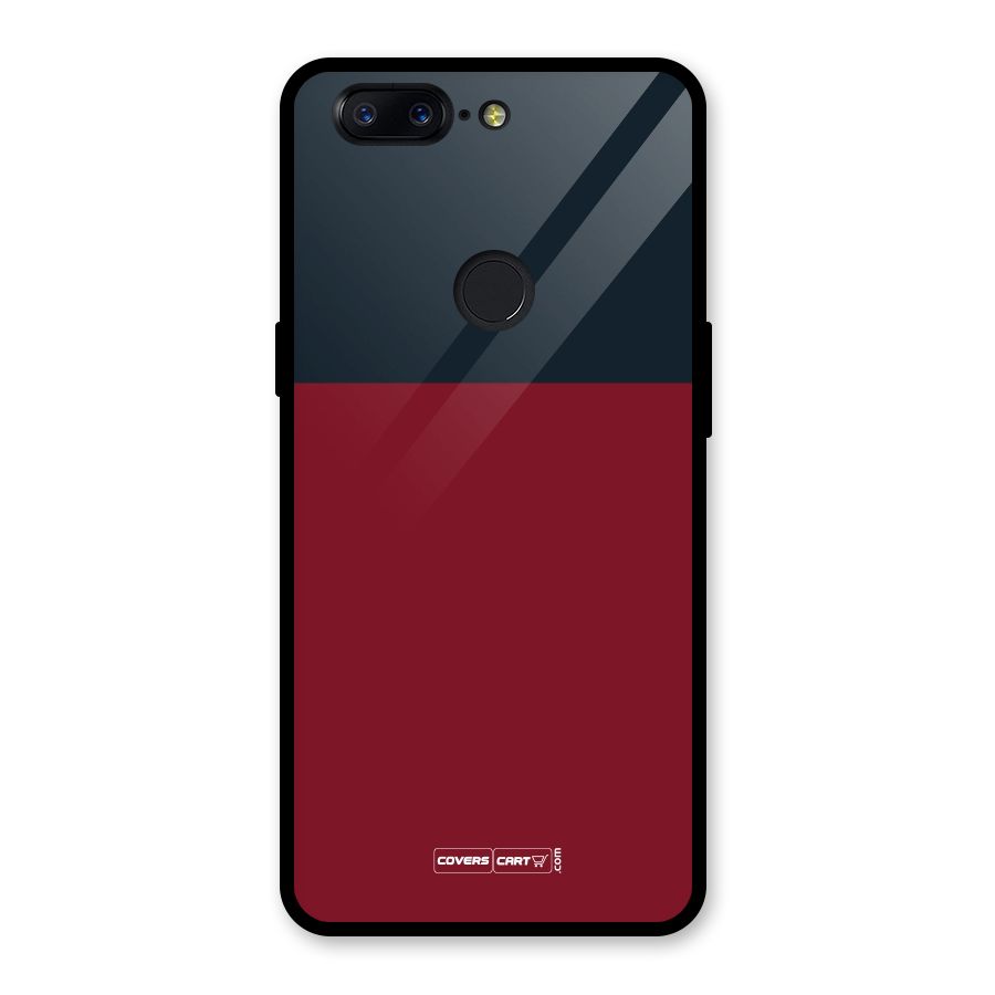 Maroon and Navy Blue Glass Back Case for OnePlus 5T