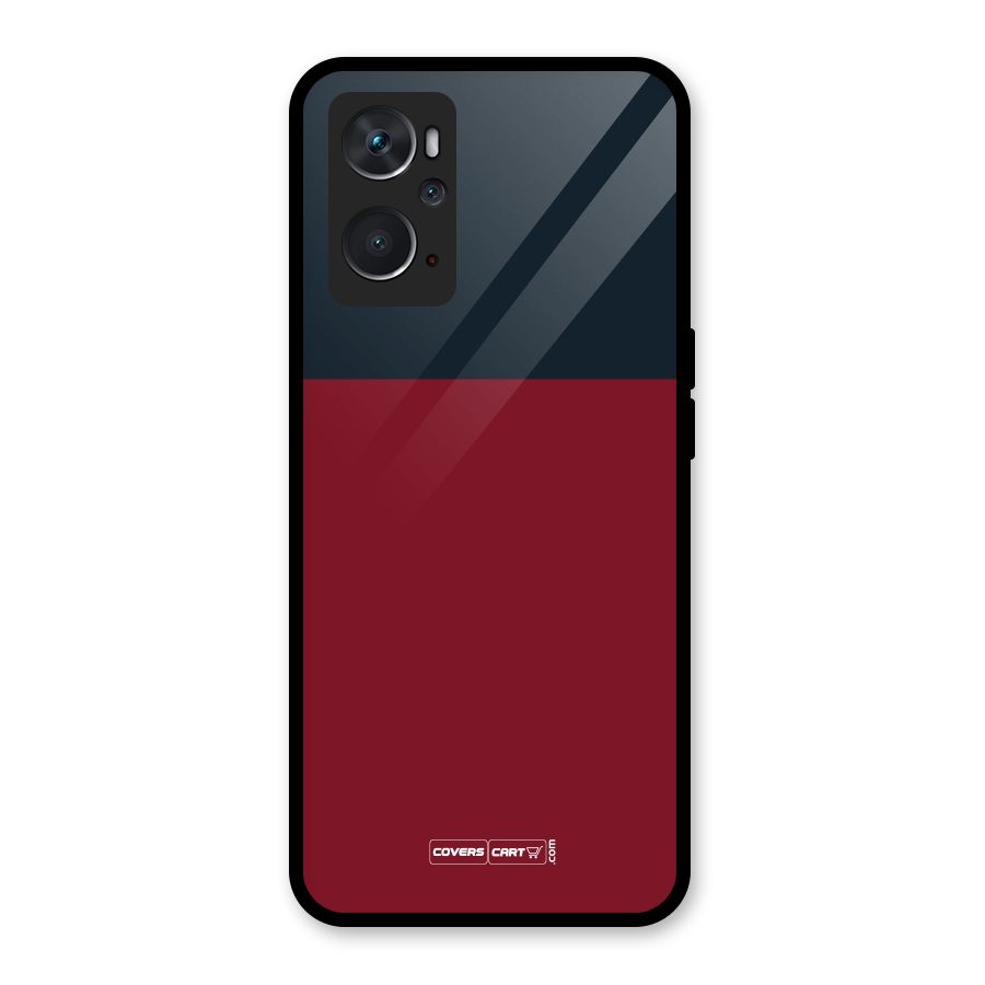 Maroon and Navy Blue Glass Back Case for Oppo K10 4G