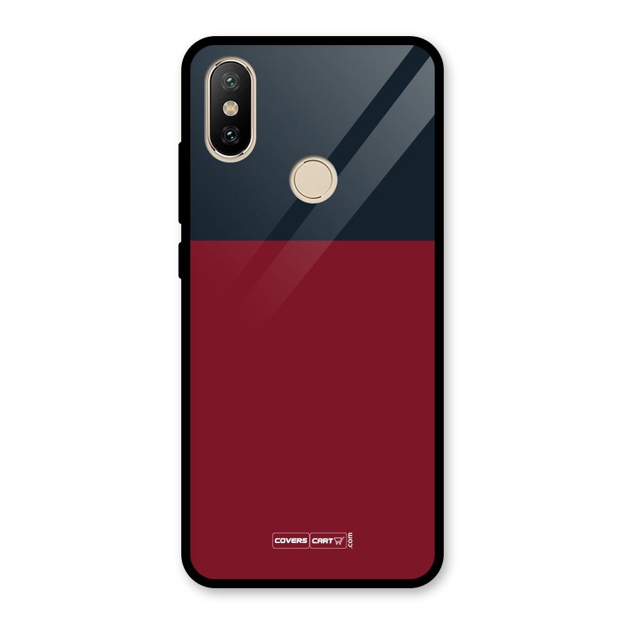 Maroon and Navy Blue Glass Back Case for Redmi A2