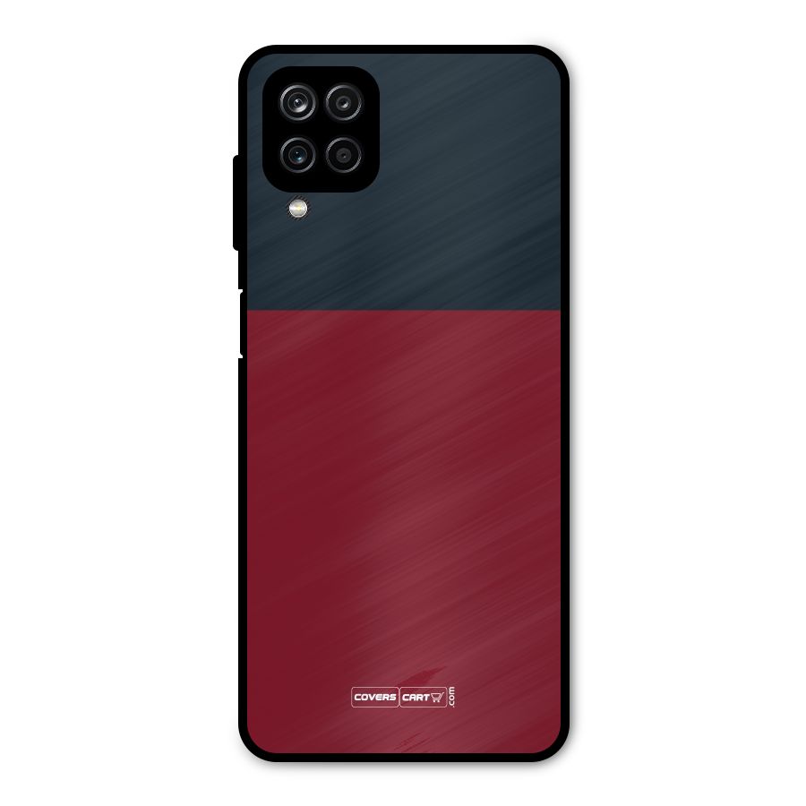 Maroon and Navy Blue Metal Back Case for Galaxy A12