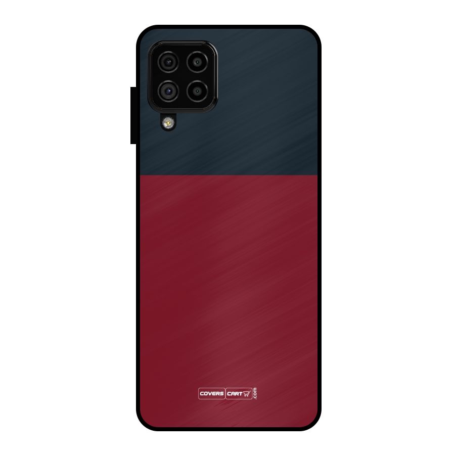Maroon and Navy Blue Metal Back Case for Galaxy A22 4G