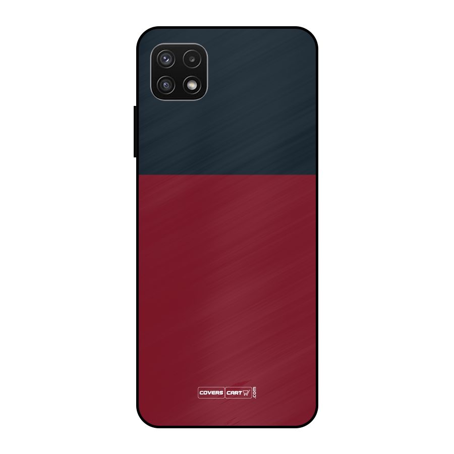 Maroon and Navy Blue Metal Back Case for Galaxy A22 5G