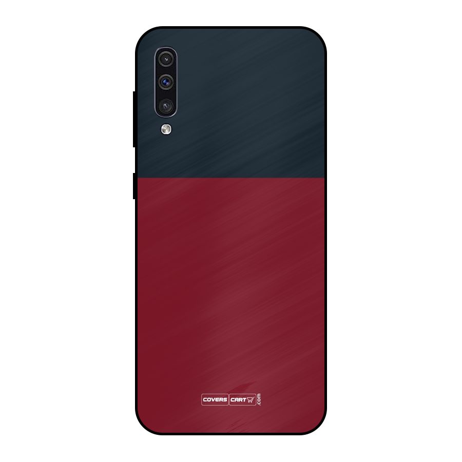 Maroon and Navy Blue Metal Back Case for Galaxy A30s