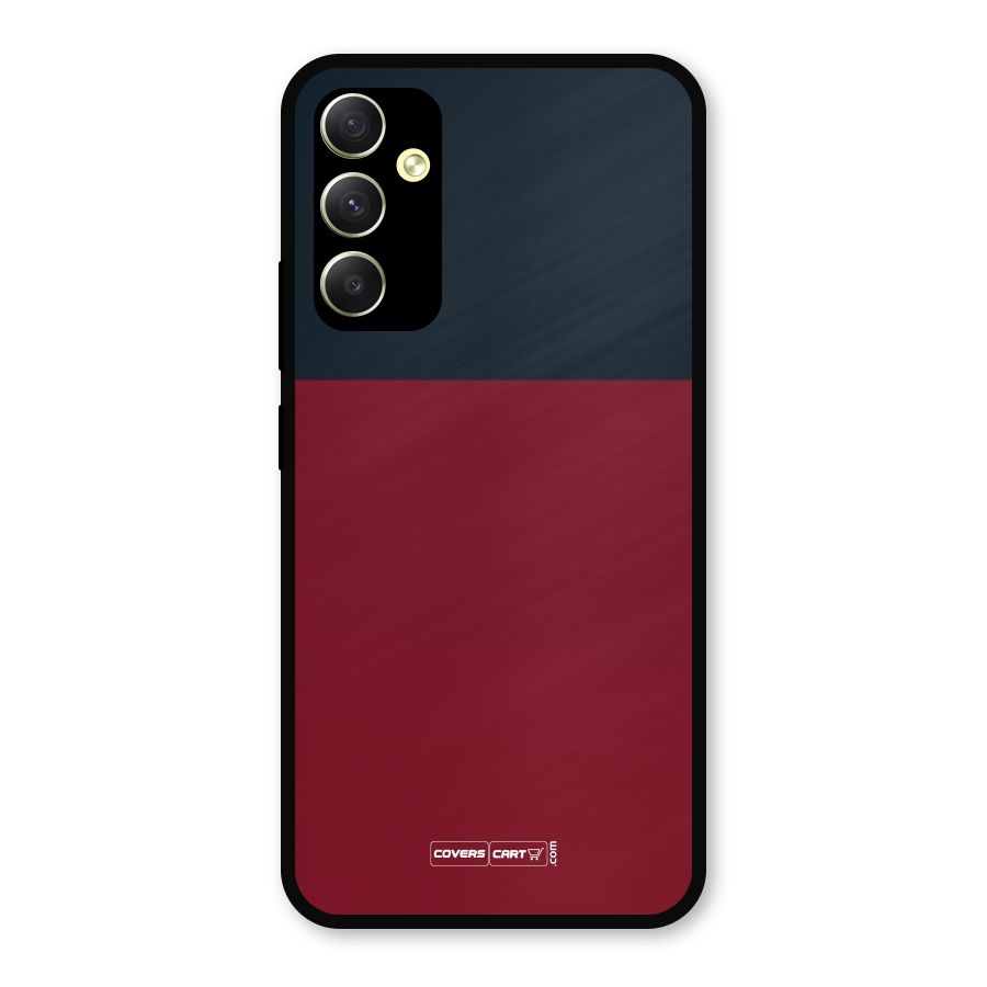 Maroon and Navy Blue Metal Back Case for Galaxy A34