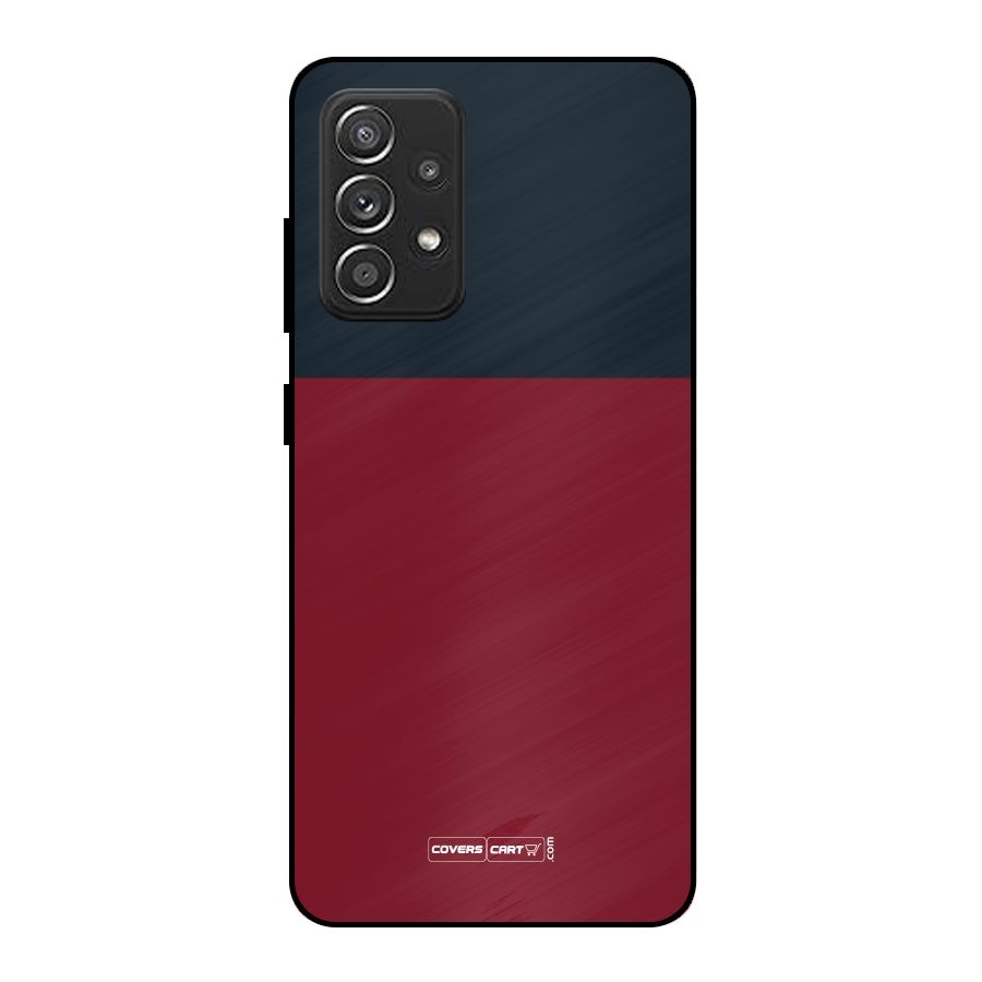 Maroon and Navy Blue Metal Back Case for Galaxy A52s 5G