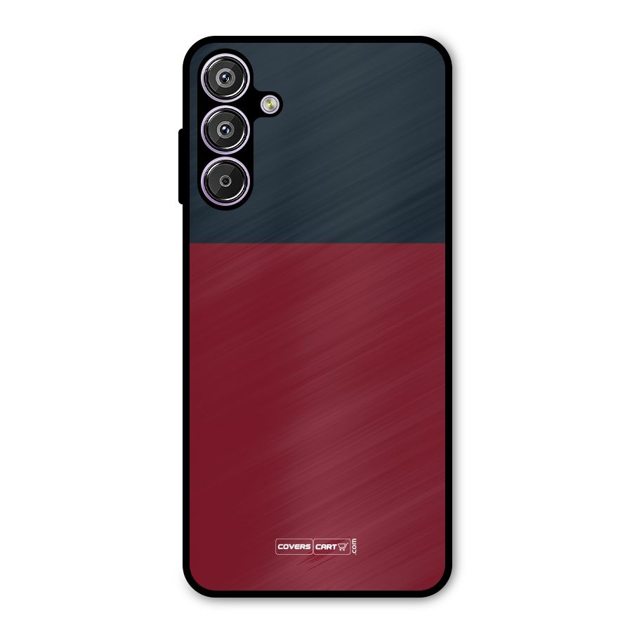 Maroon and Navy Blue Metal Back Case for Galaxy F15