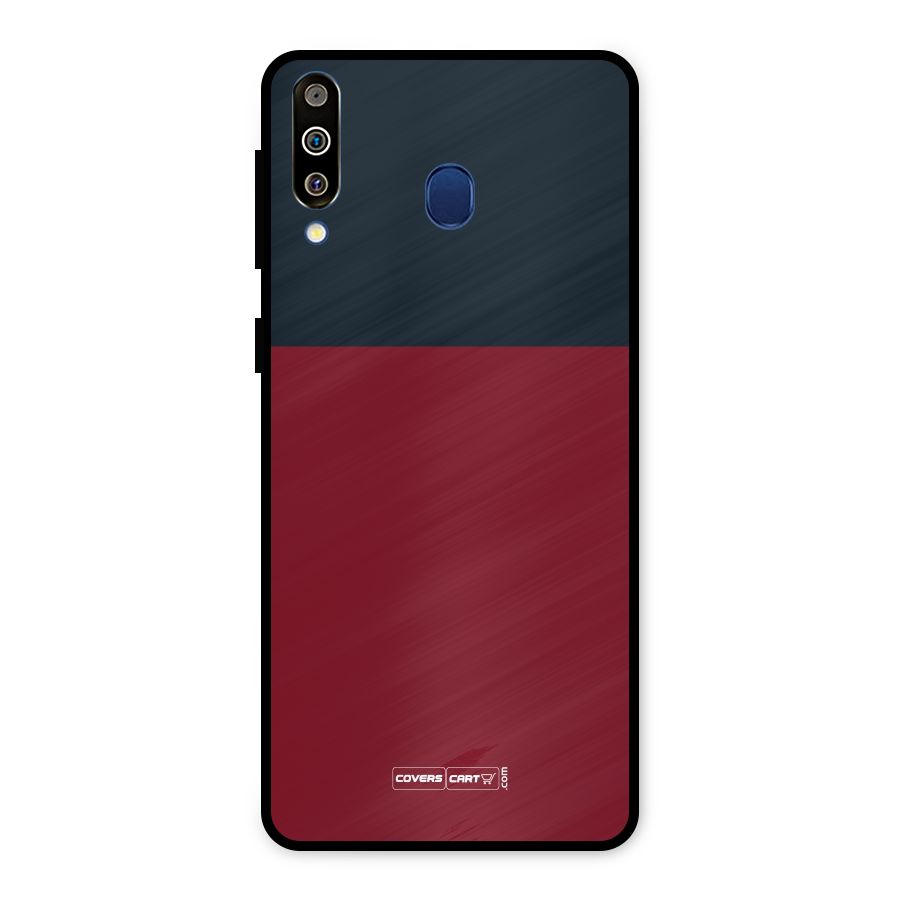 Maroon and Navy Blue Metal Back Case for Galaxy M30