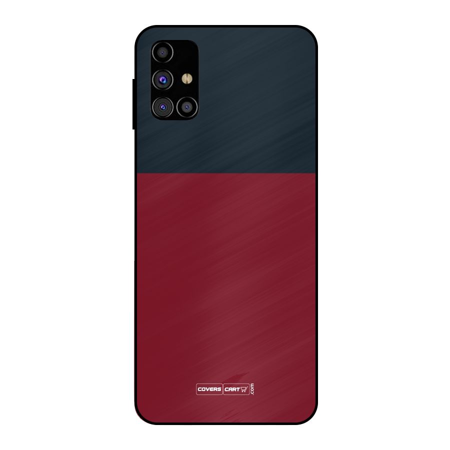 Maroon and Navy Blue Metal Back Case for Galaxy M31s