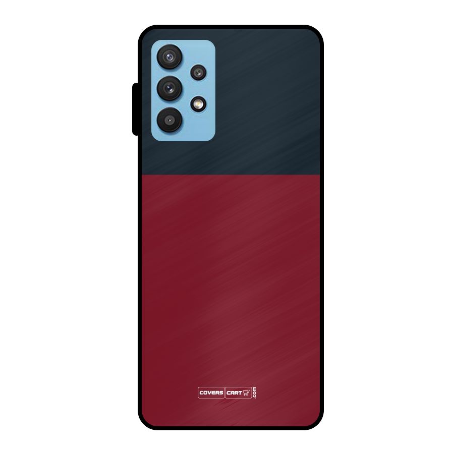 Maroon and Navy Blue Metal Back Case for Galaxy M32 5G