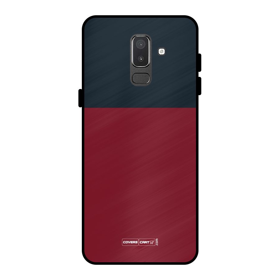 Maroon and Navy Blue Metal Back Case for Galaxy On8 (2018)