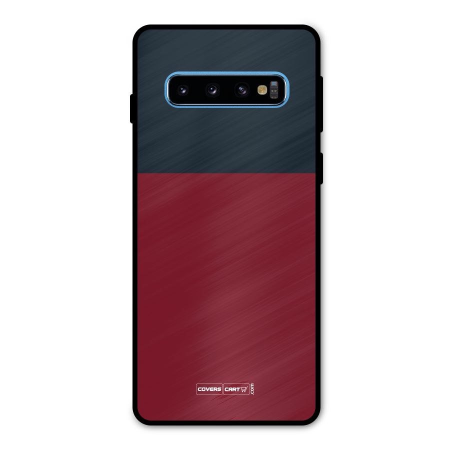 Maroon and Navy Blue Metal Back Case for Galaxy S10
