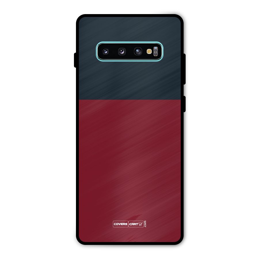 Maroon and Navy Blue Metal Back Case for Galaxy S10 Plus