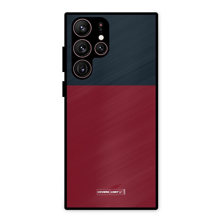 Maroon and Navy Blue Metal Back Case for Galaxy S22 Ultra 5G